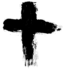 black cross made of ashes