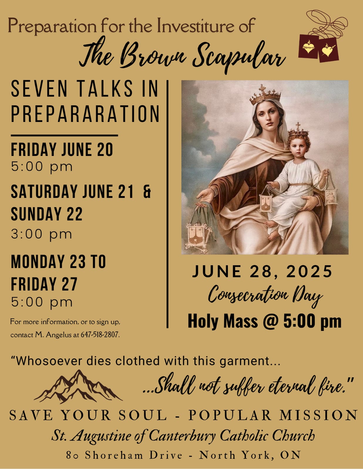 brown scapular preparation poster