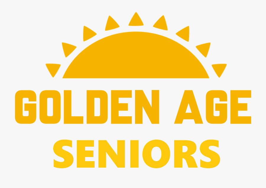 words golden age seniors under a half sun with rays of sunshine