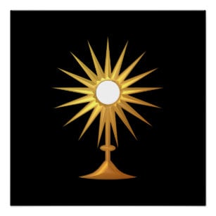 monstrance on black background
