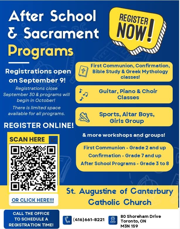 registration after school & sacraments 2025-2026