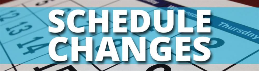 words schedule changes on top of calendar
