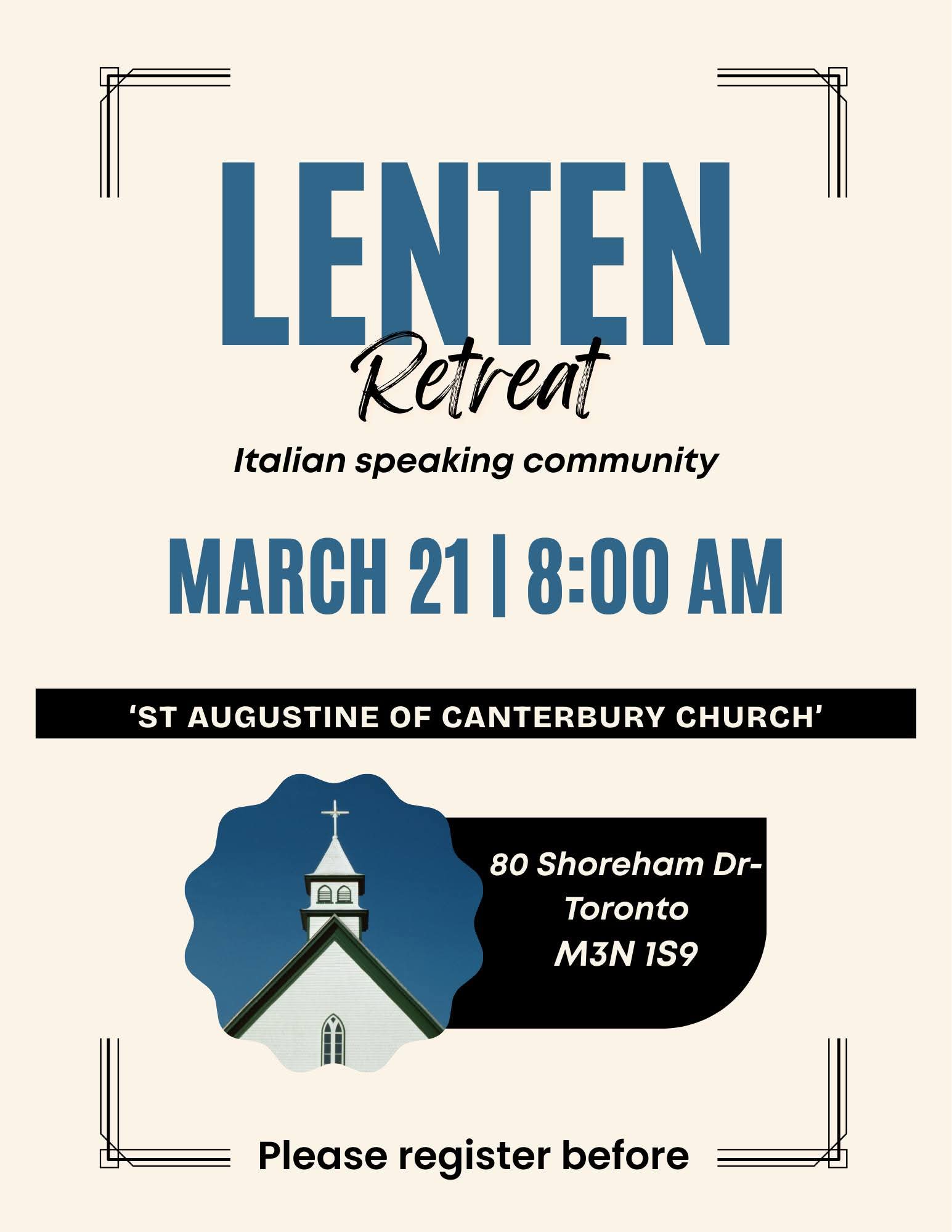 Italian lenten retreat 2026
